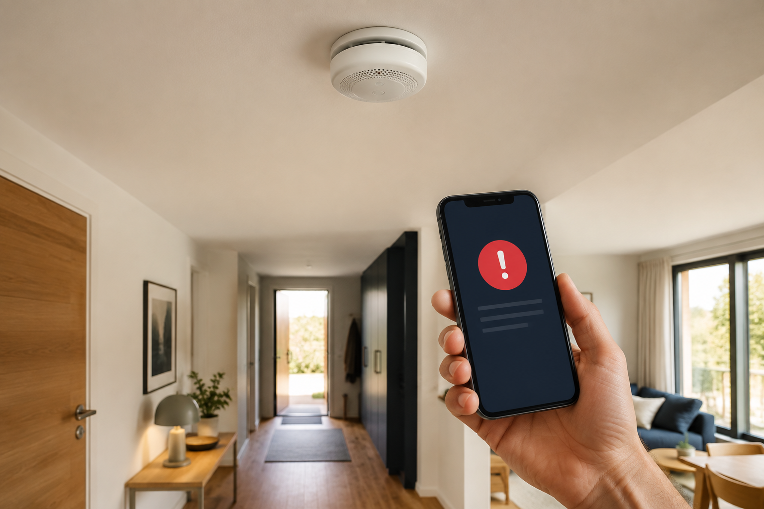INDIVIDA installerar en uppkopplad brandvarnare i ett hem